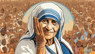 مادر تيريزا: رمز العطاء والتضحية من أجل الفقراء.
